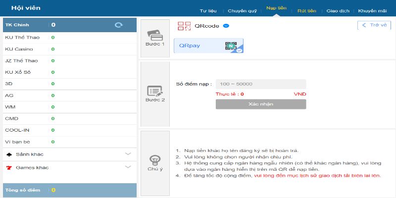 Nạp Tiền Kubet11 Hướng Dẫn Đầy Đủ Thành Công Trong 2 Phút 2 Nạp tiền vào Kubet11 bằng QR code